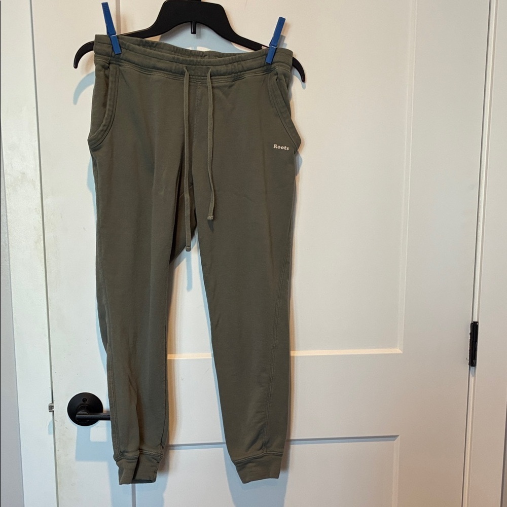 Roots Olive Green Jogger Pants.    B4